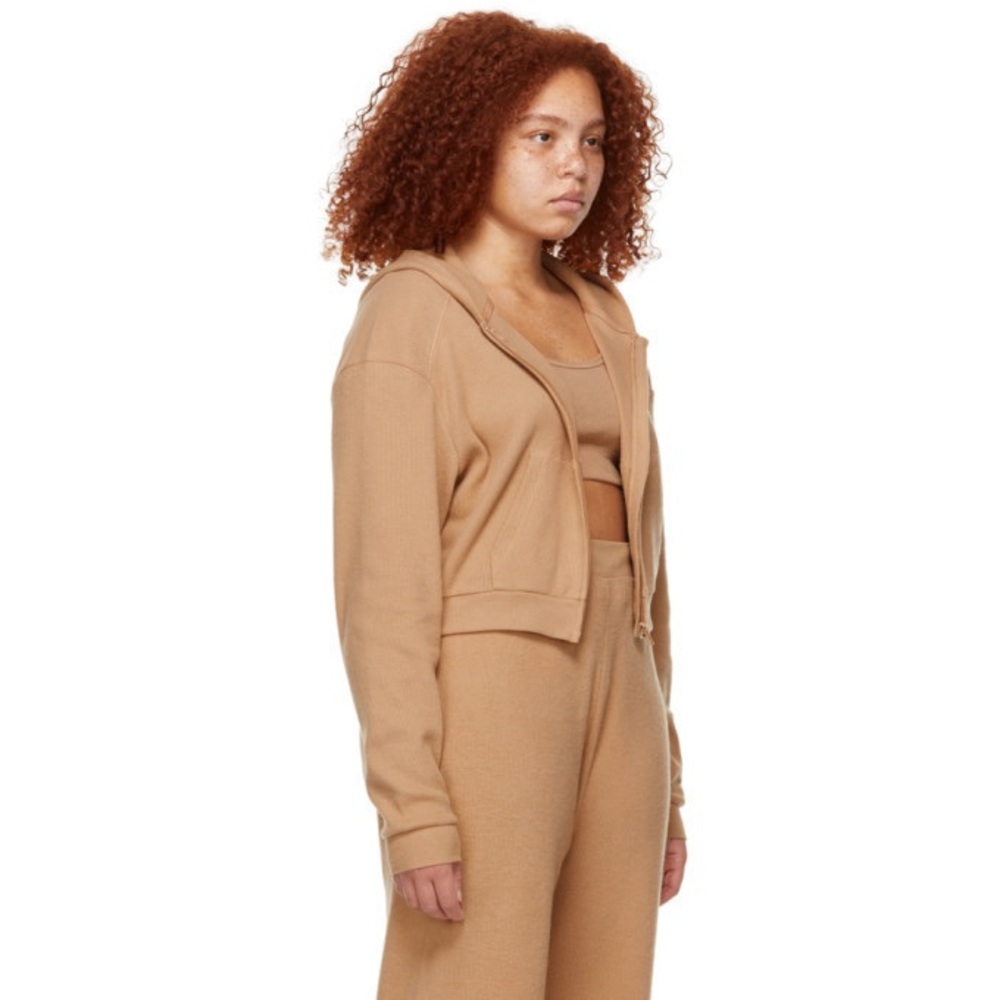Skims Lounge Hoodie Waffle Tan Size Extra Large - Picture 2 of 12